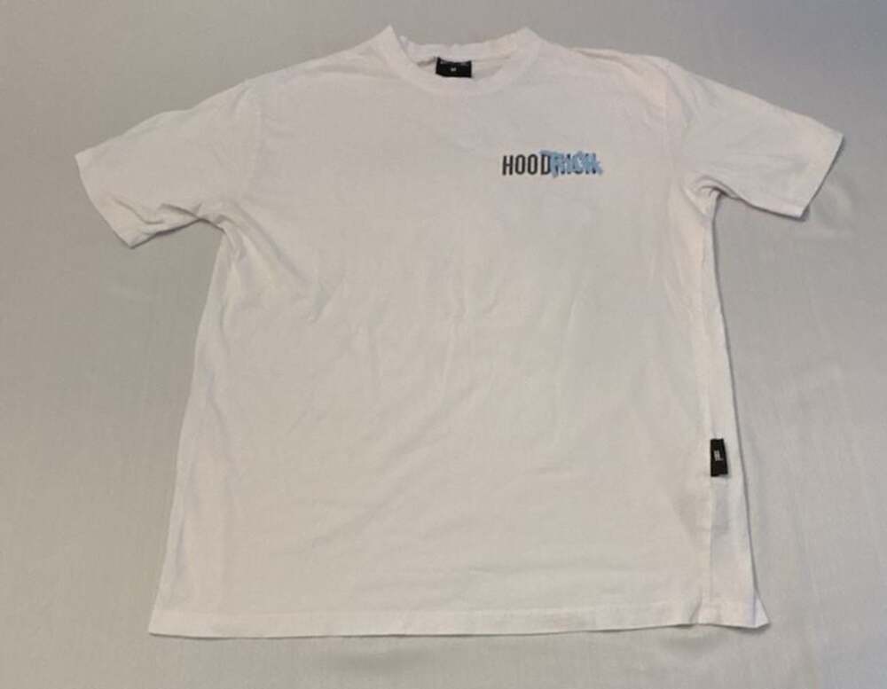 Hoodrich White Spray Can Graphic Short Sleeve T-Shirt Size Medium